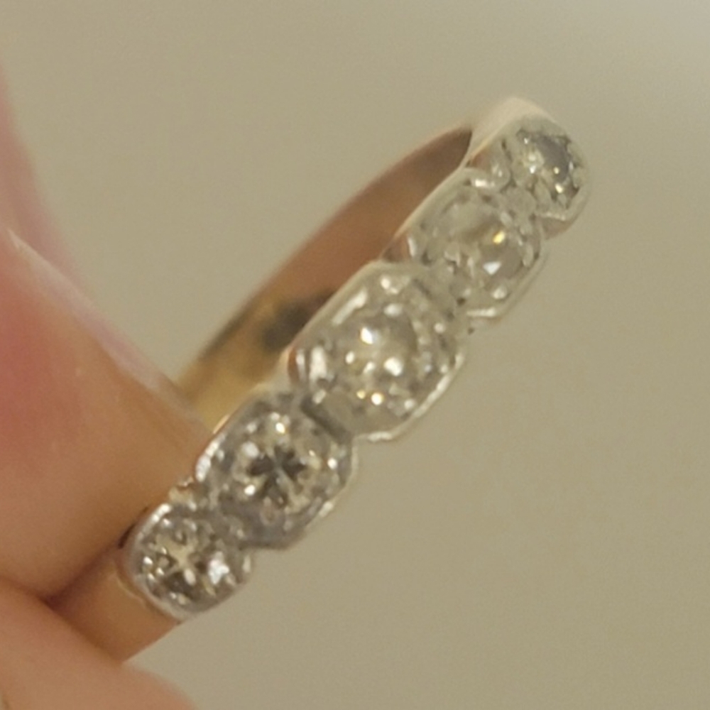 Antique Diamond Wedding Ring/Stack Ring. Set With… - image 4